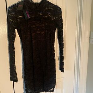 NWT ABC XINGGANWU Black Lace Dress
